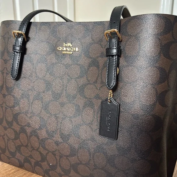 Coach Mollie Tote Bag In Signature
Canvas Black and Brown - Picture 3 of 9